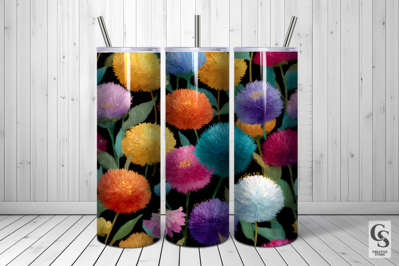 colorful-pom-pom-flowers-digital-paper