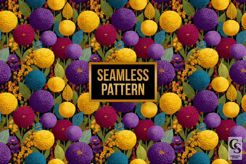 colorful-pom-pom-flowers-digital-paper