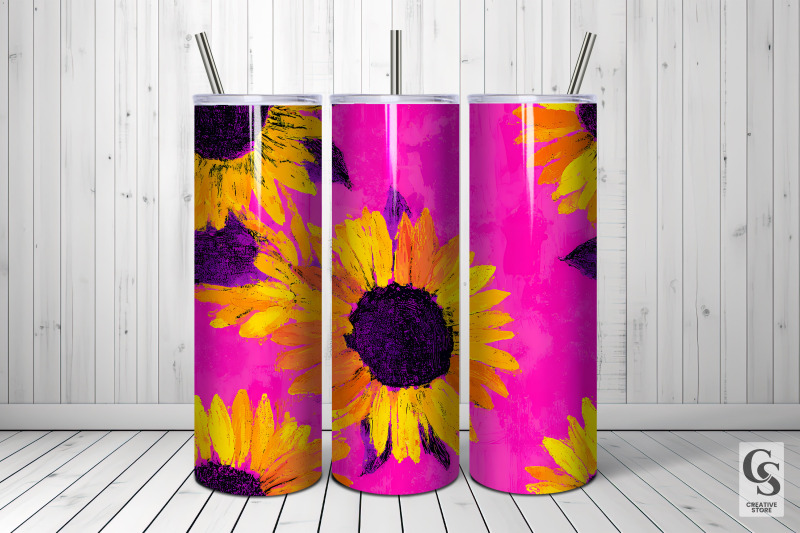 vibrant-yellow-and-pink-sunflower-seamless-pattern