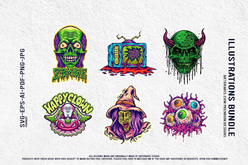 horror-freak-zombie-clown-witch-skull-monster