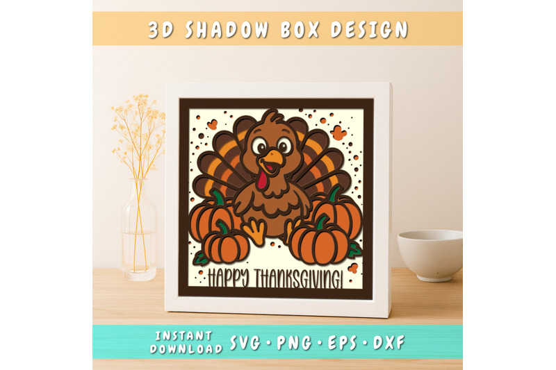thanksgiving-turkey-3d-shadow-box-svg-happy-thanksgiving-layered-svg