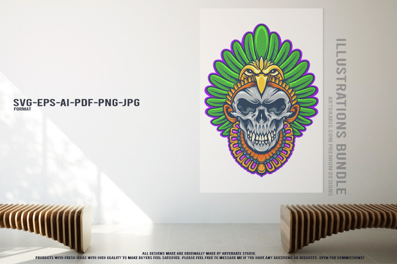 dripping-demons-and-fiesta-of-skulls-vector-illustrations