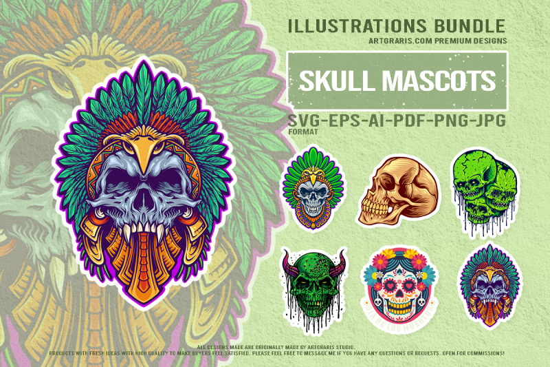 dripping-demons-and-fiesta-of-skulls-vector-illustrations