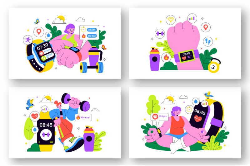 10-smart-wearable-fitness-band-illustration