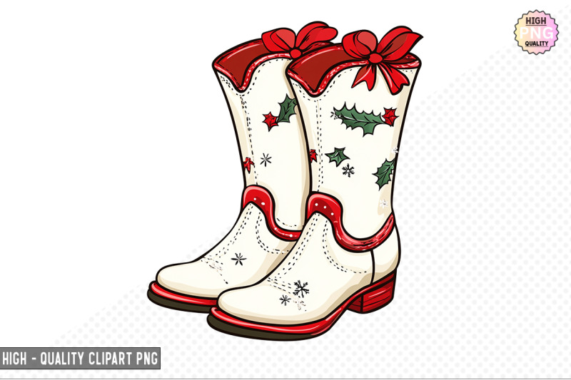christmas-cowboy-boots-clipart-bundle