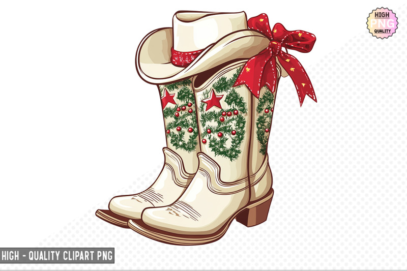 christmas-cowgirl-boots-clipart-bundle