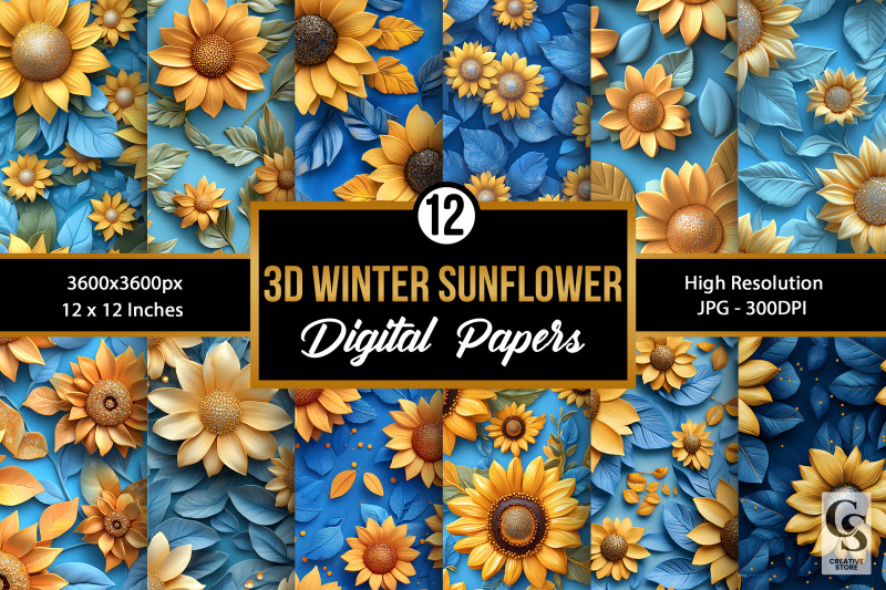 3d-clay-sunflowers-seamless-patterns