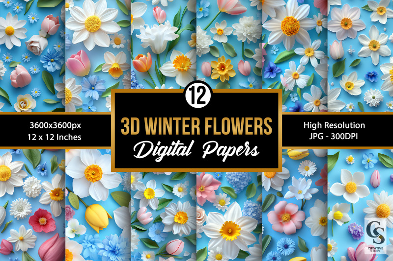 3d-winter-flowers-seamless-pattern