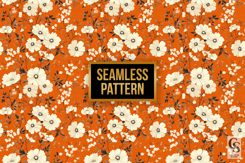 orange-and-white-flowers-seamless-pattern