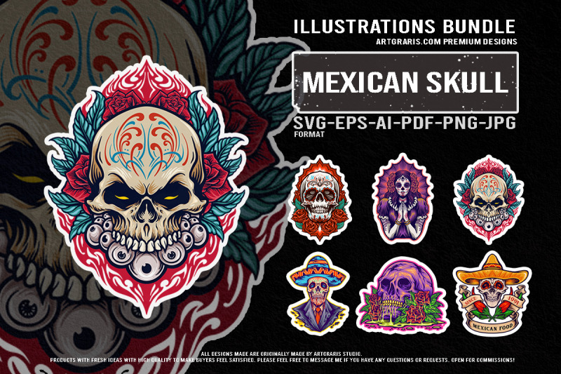 mexican-festival-skulls-and-da-de-los-muertos-illustration-set