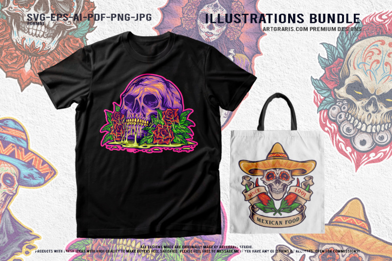 mexican-festival-skulls-and-da-de-los-muertos-illustration-set