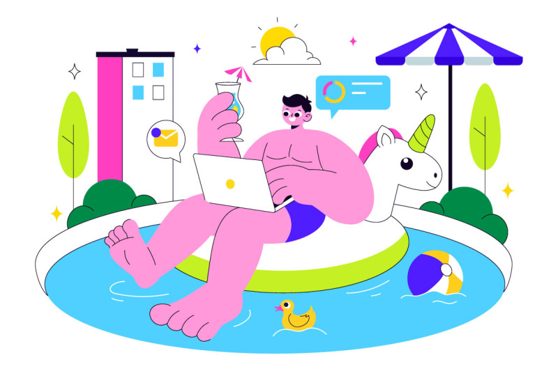 10-work-from-swimming-pool-illustration
