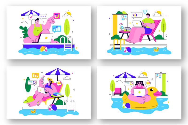 10-work-from-swimming-pool-illustration
