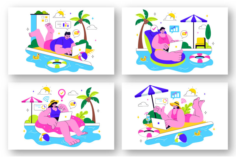 10-work-from-swimming-pool-illustration