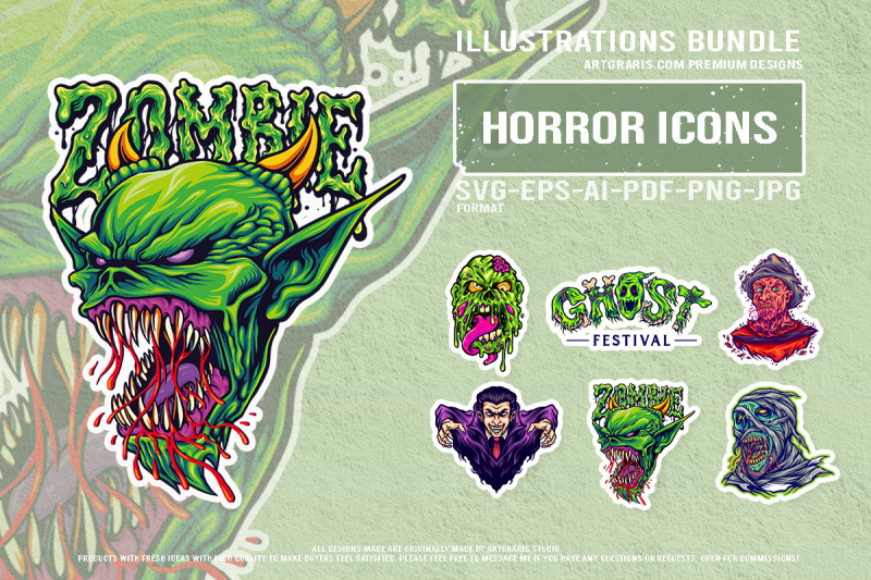 halloween-ghost-festival-undead-zombie-vampire-mummy-set