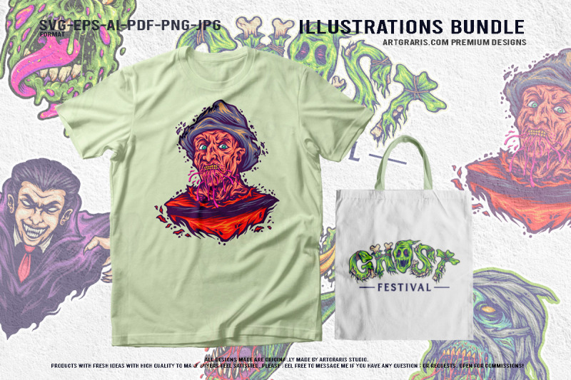 halloween-ghost-festival-undead-zombie-vampire-mummy-set