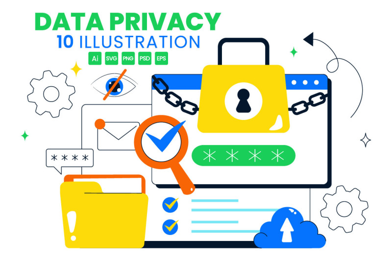 10-data-privacy-vector-illustration