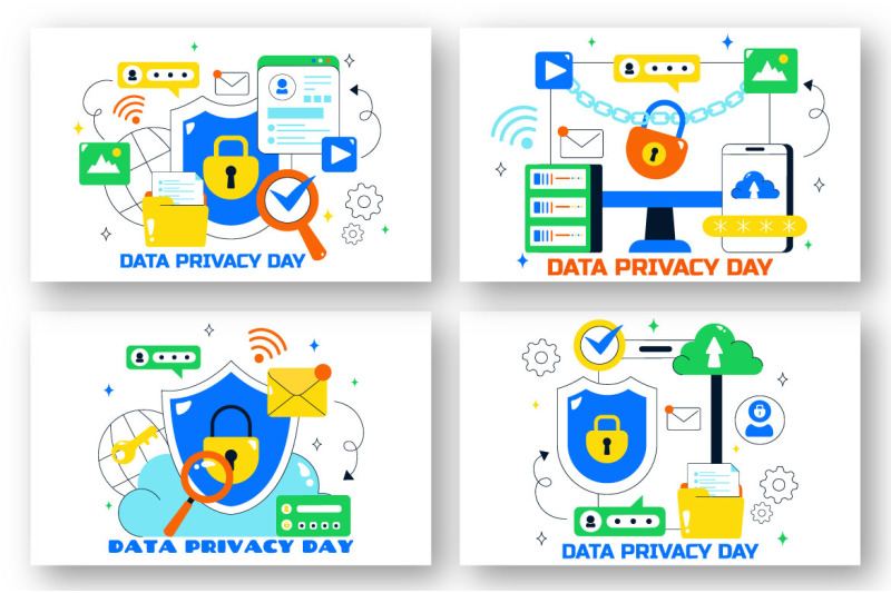 10-data-privacy-vector-illustration