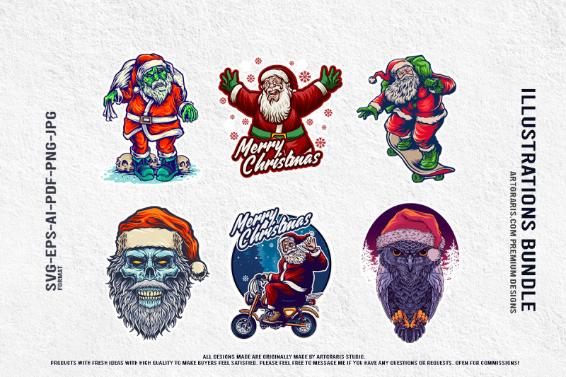 eerie-owl-father-christmas-fantasy-creepy-xmas-graphic-collection