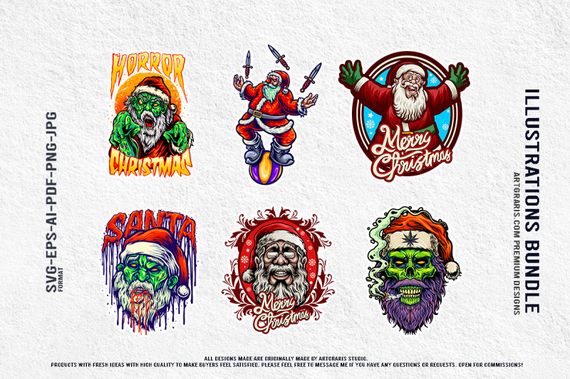 zombie-saint-nicholas-cannabis-christmas-illustration-pack