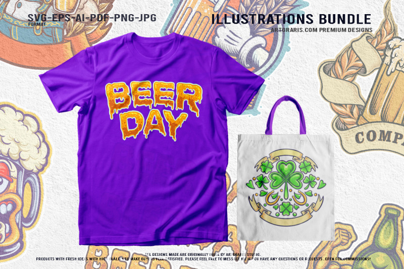 beer-day-illustration-collection-with-hops-and-clover-icons
