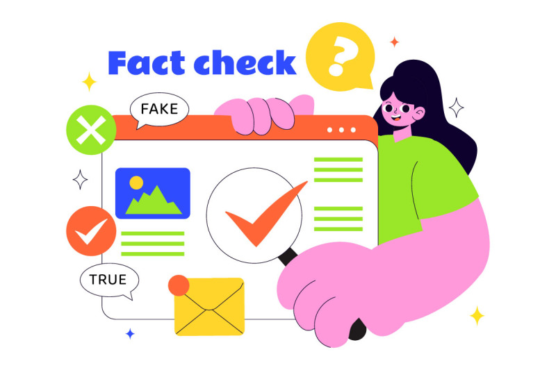 10-fact-check-vector-illustration