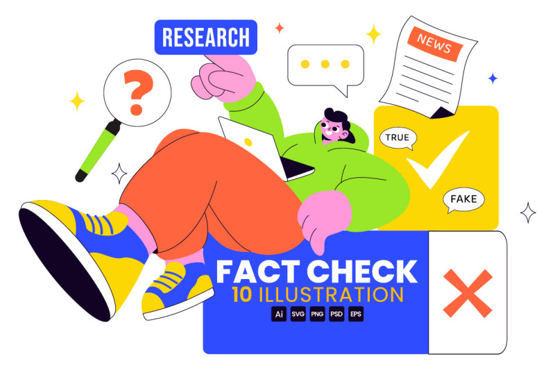 10-fact-check-vector-illustration