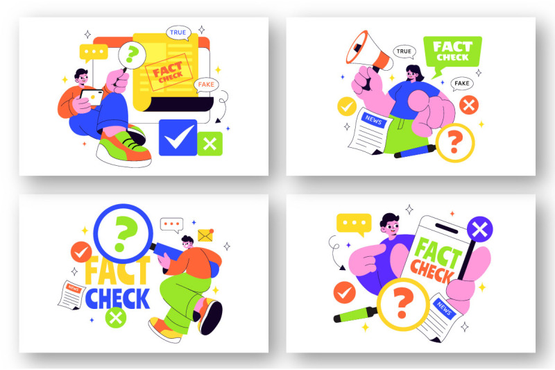 10-fact-check-vector-illustration