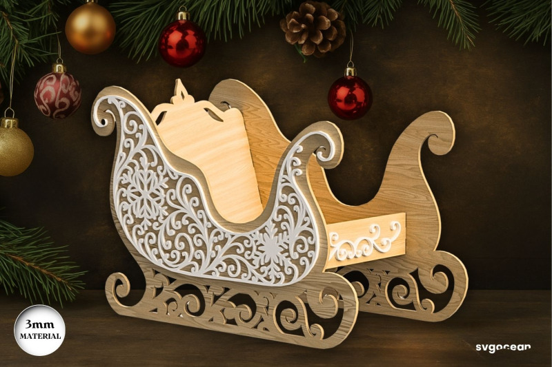 3d-santa-sleigh-laser-cut