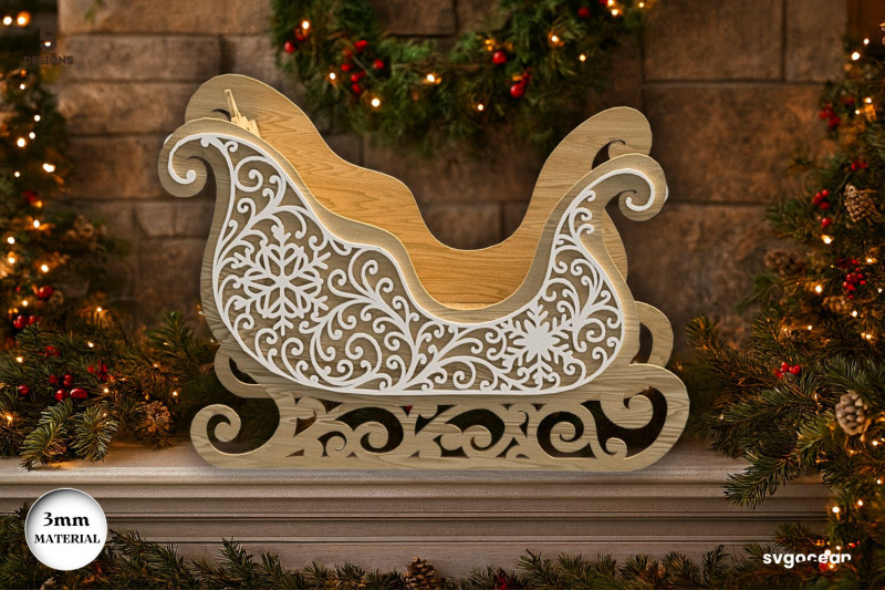 3d-santa-sleigh-laser-cut