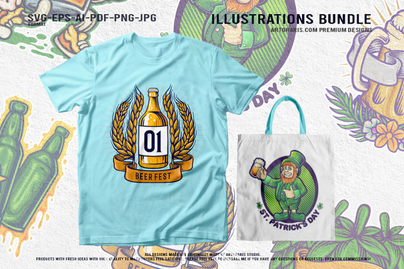 st-patricks-day-craft-beer-bottle-celebration-vector-bundle