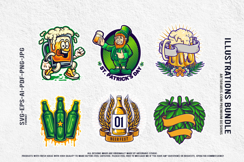 st-patricks-day-craft-beer-bottle-celebration-vector-bundle