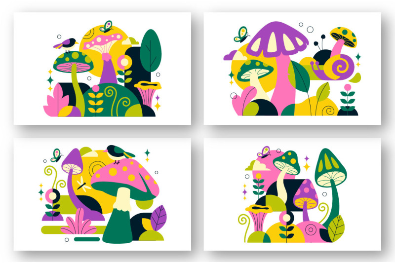 10-mushrooms-vector-illustration