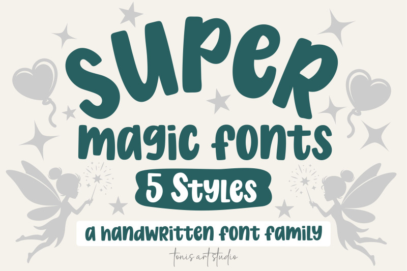 super-magic-font-bundle-bubbly-fonts-5-styles-handwritten