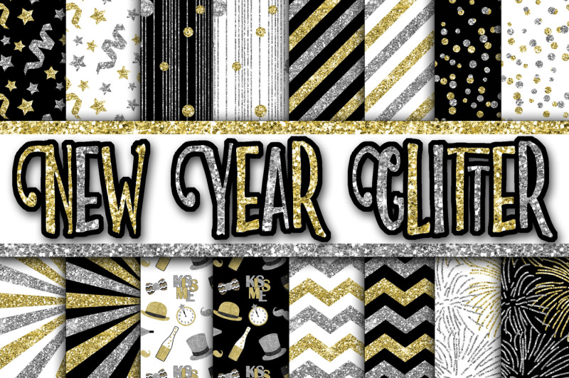 new-year-glitter-digital-paper