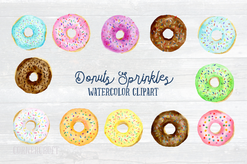 watercolor-clipart-donut-sprinkles