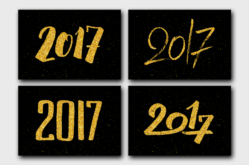2017-new-year-cards-with-golden-numbers