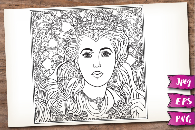queen-coloring-page
