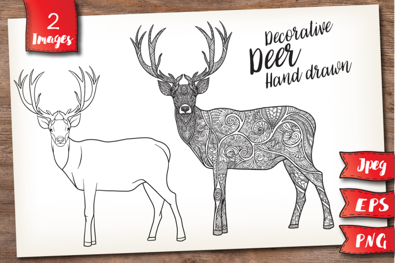 deer-outline-and-patterned