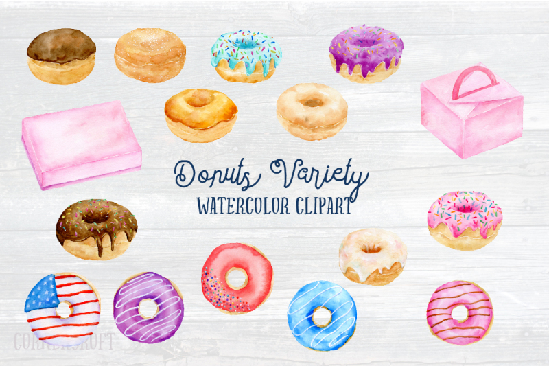 watercolor-clipart-donut-variety