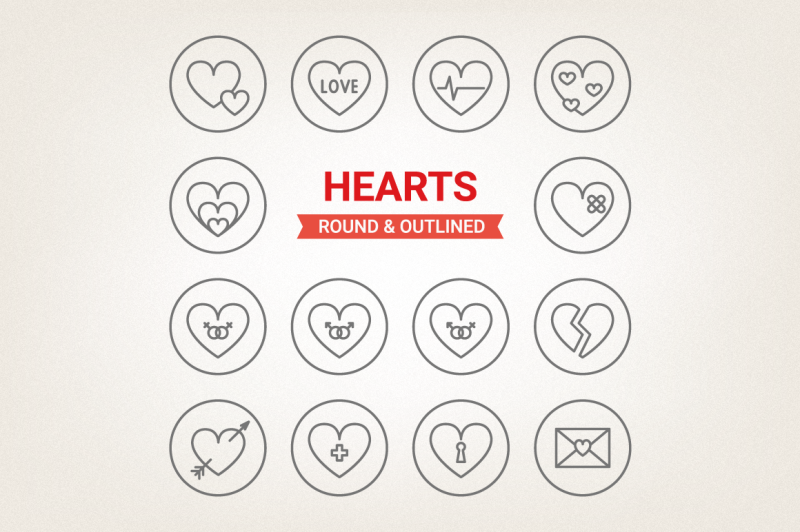 circle-hearts-icons