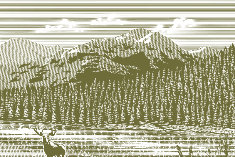 woodcut-vintage-mountain-scene