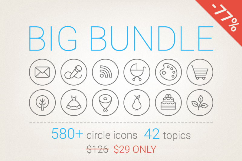 77-percent-off-circle-icons-big-bundle