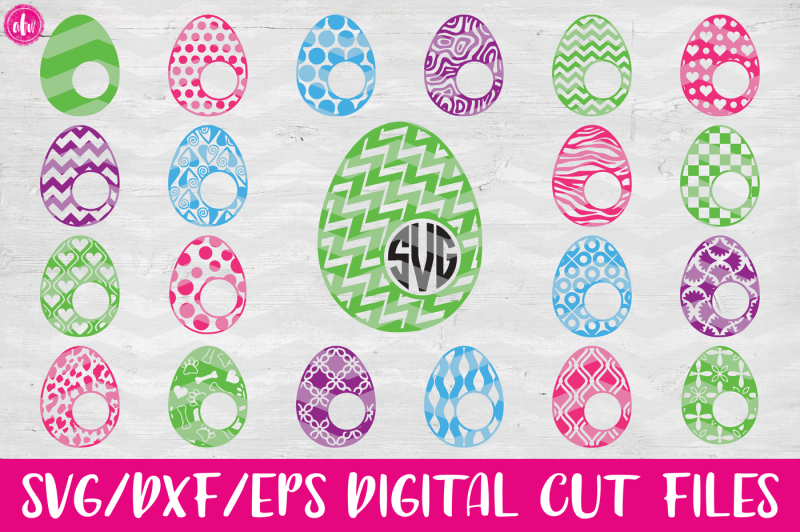 Download 40 Patterned Monogram Eggs Bundle - SVG, DXF, EPS Cut ...