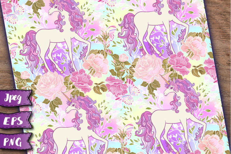 unicorn-seamless-patterns-set