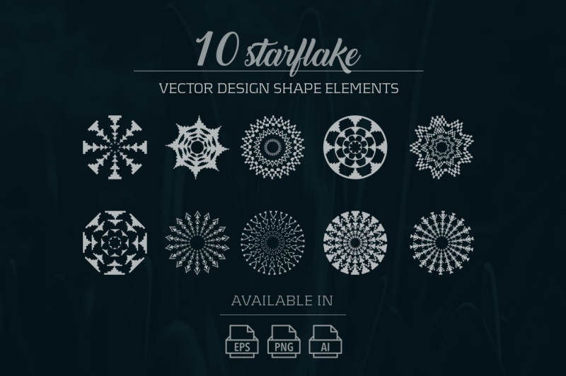 10-starflake-vector-design-elements