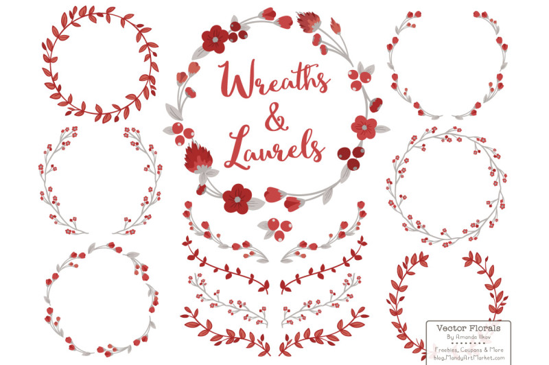 floral-wreath-and-laurels-vectors-in-ruby