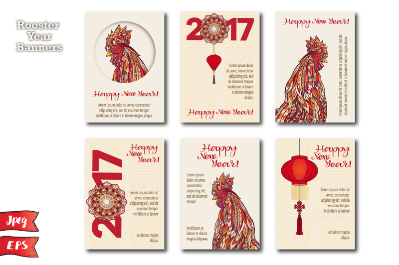 rooster-new-year-banners