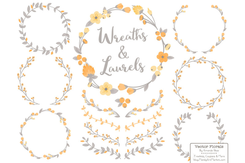 floral-wreath-and-laurels-vectors-in-sunshine-yellow