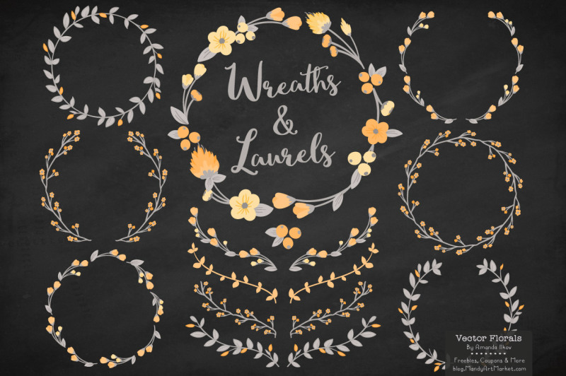 floral-wreath-and-laurels-vectors-in-sunshine-yellow